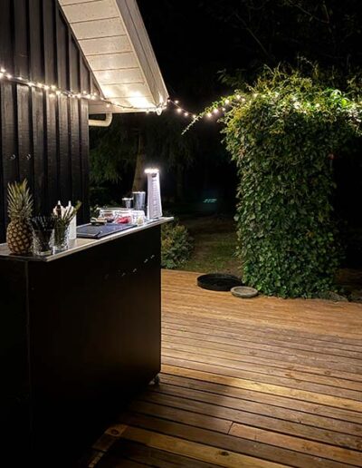 Lyskæde over baren i Jylland