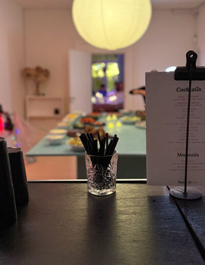 Menukort med cocktails til julefrokost hos Sprii i Århus